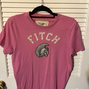 Mens pink Abercrombie And fitch graphics tee size medium